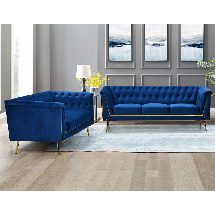 Mercer41 Sardella 2 Piece Velvet Living Room Set Wayfair